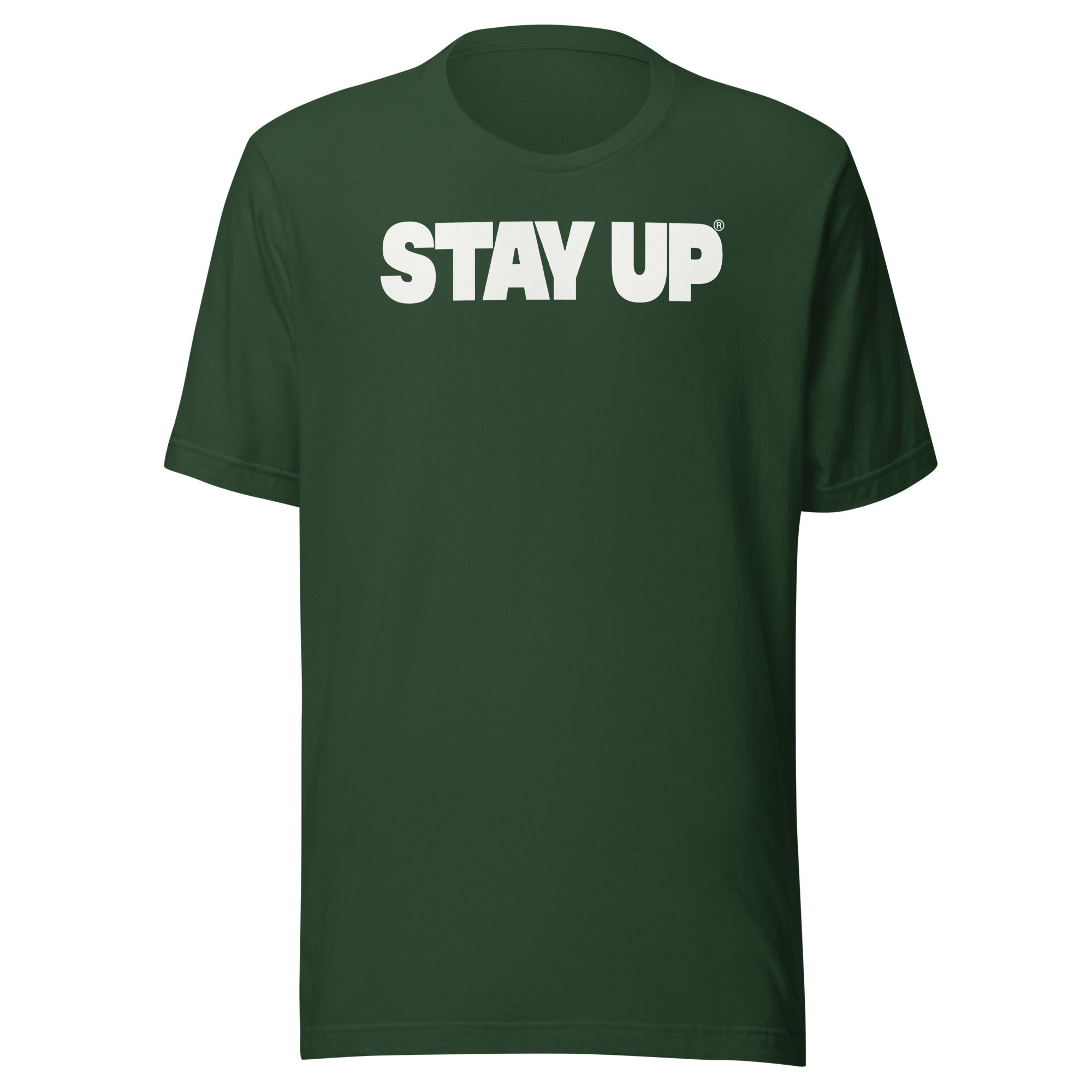 White on Green Stay Up Adventure Collection t-shirt