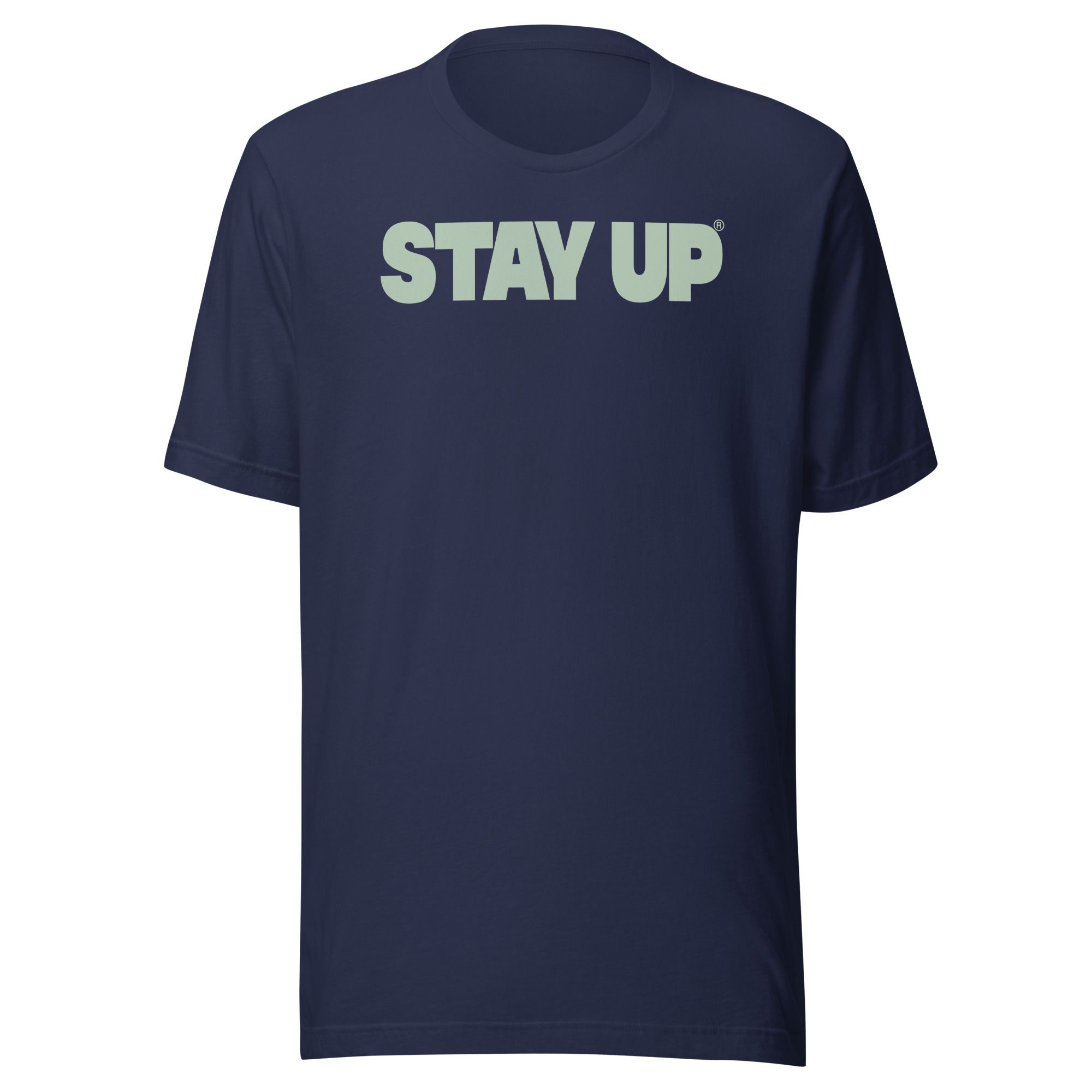 Sage on Navy Stay Up Adventure Collection t-shirt