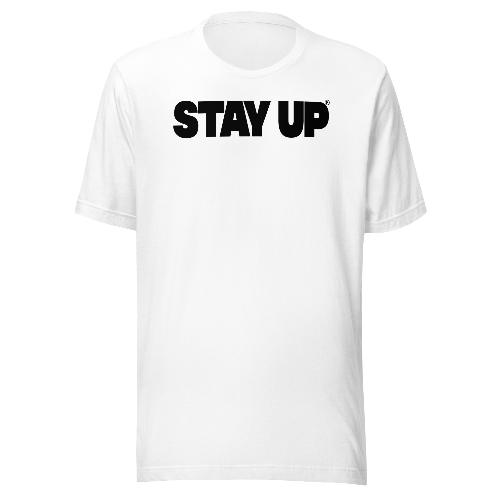 Black on White Stay Up Adventure Collection t-shirt