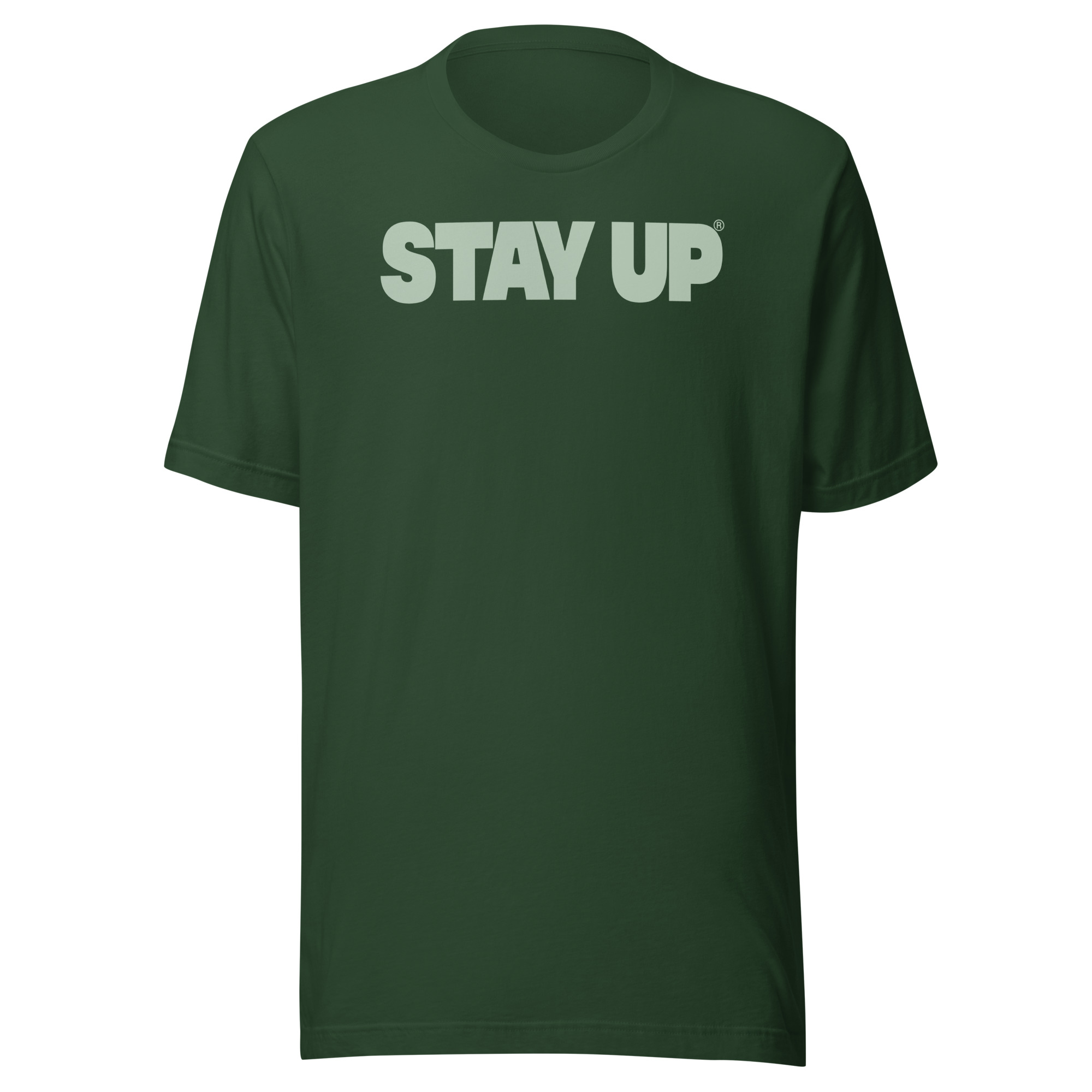 Stay Up Clothing Alex DeLeon Bold Collection full length t-shirt with sage print
