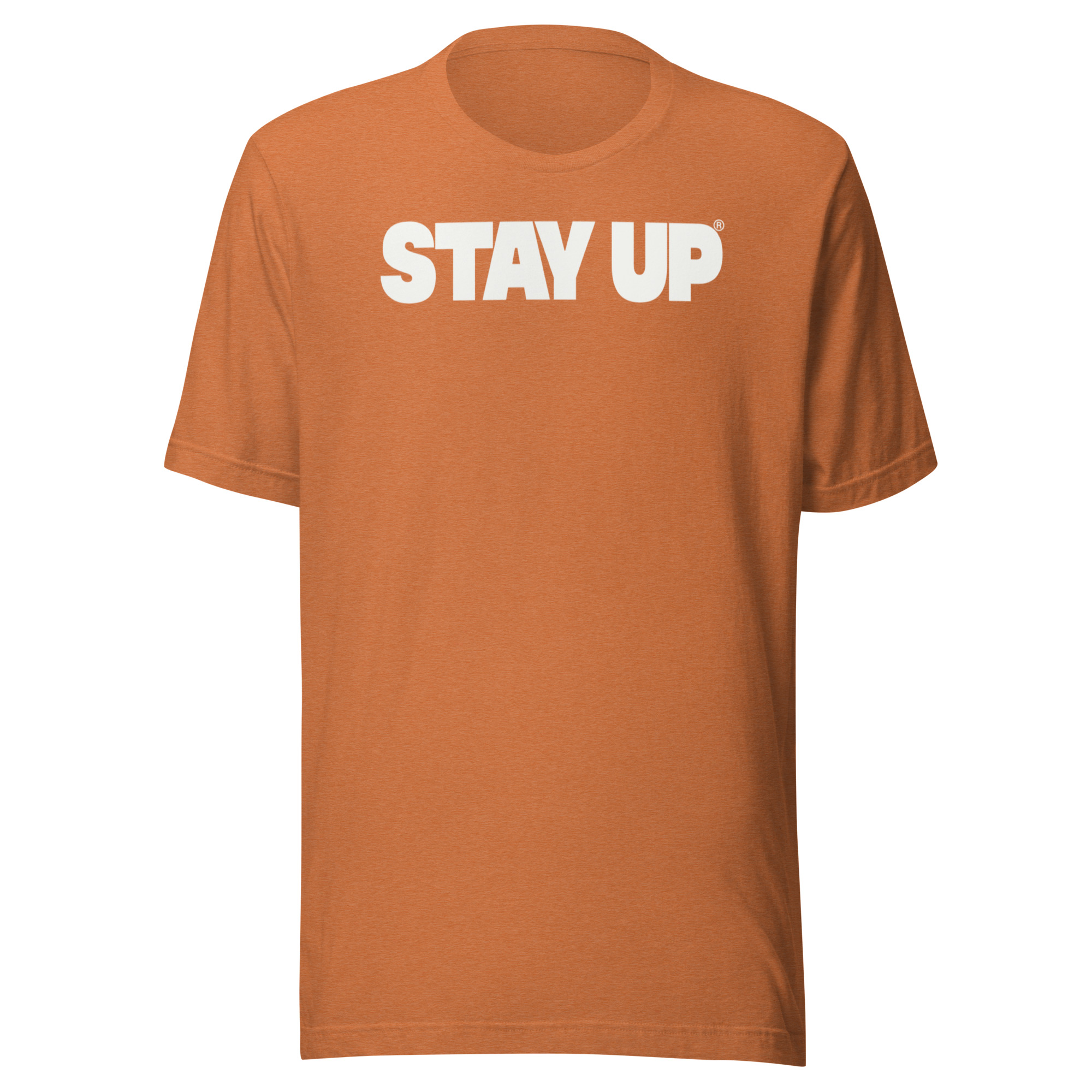Stay Up Clothing Alex DeLeon Bold Collection full length t-shirt with white print on autmun shirt