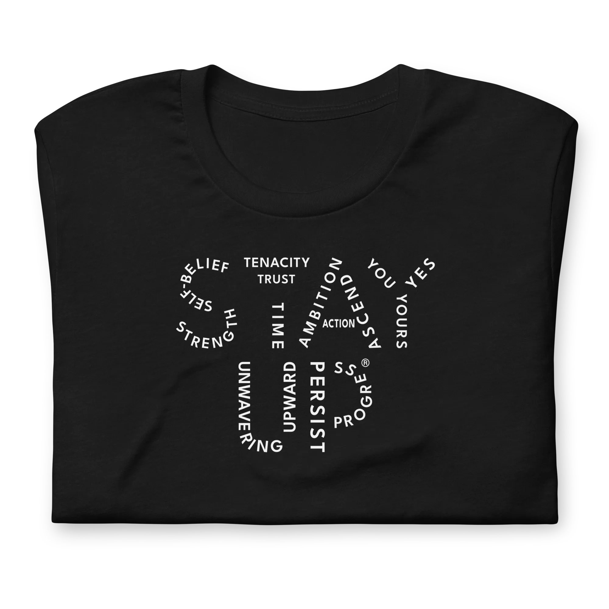 White on Black Stay Up Principles Collection t-shirt