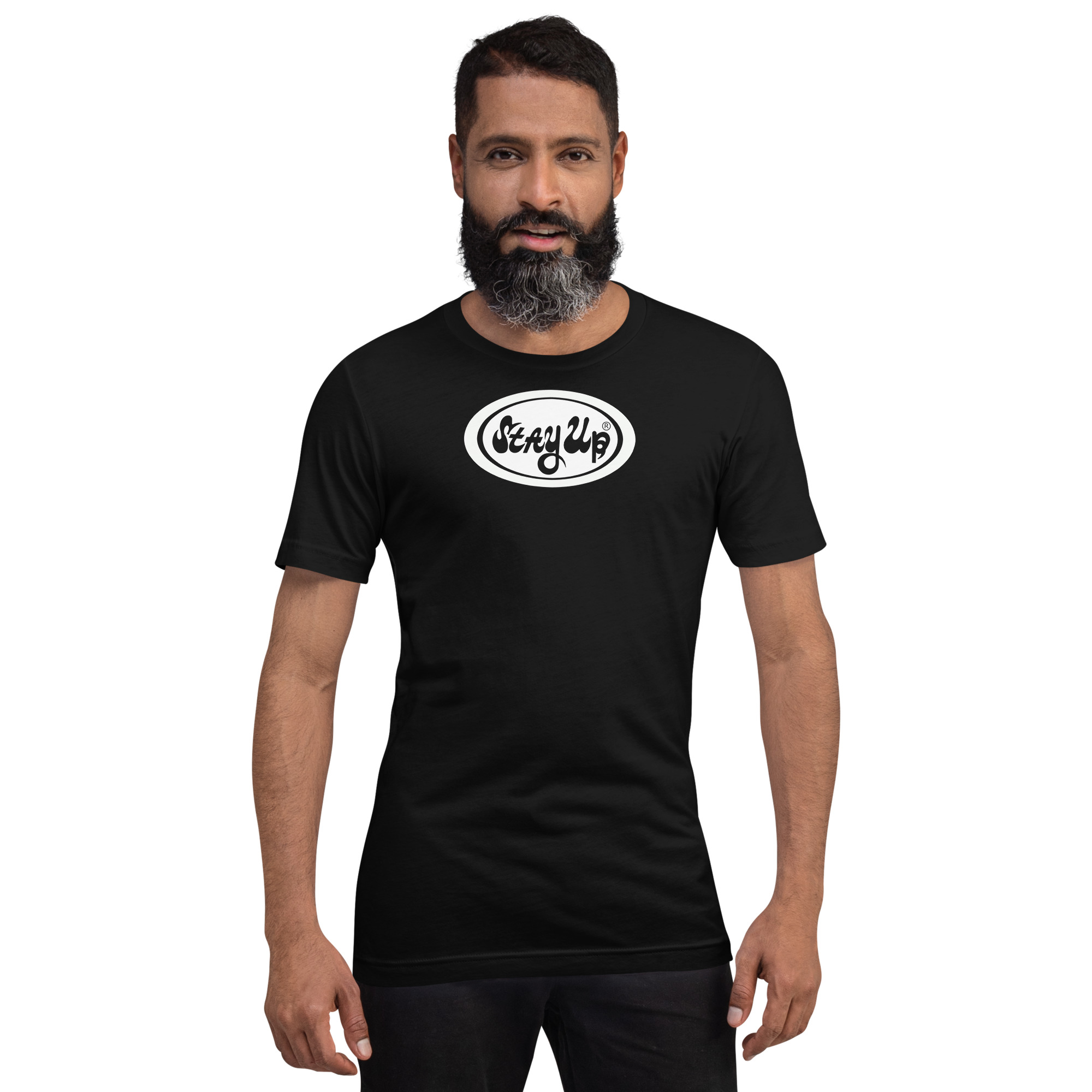 Stay Up Clothing Alex DeLeon oval logo t-shirt reflecting the Stay Up positive mindset