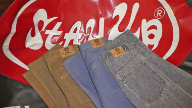 Stay Up denim jeans — casual streetwear reflecting confidence and everyday style