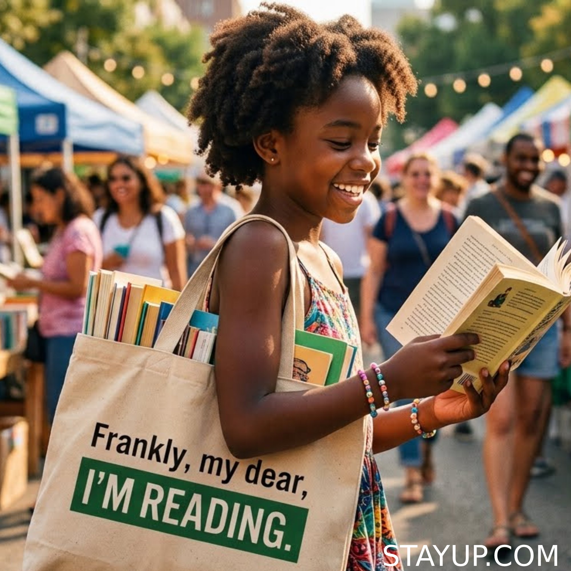Stay Up Clothing Tote Bag with Frankly My Dear Design