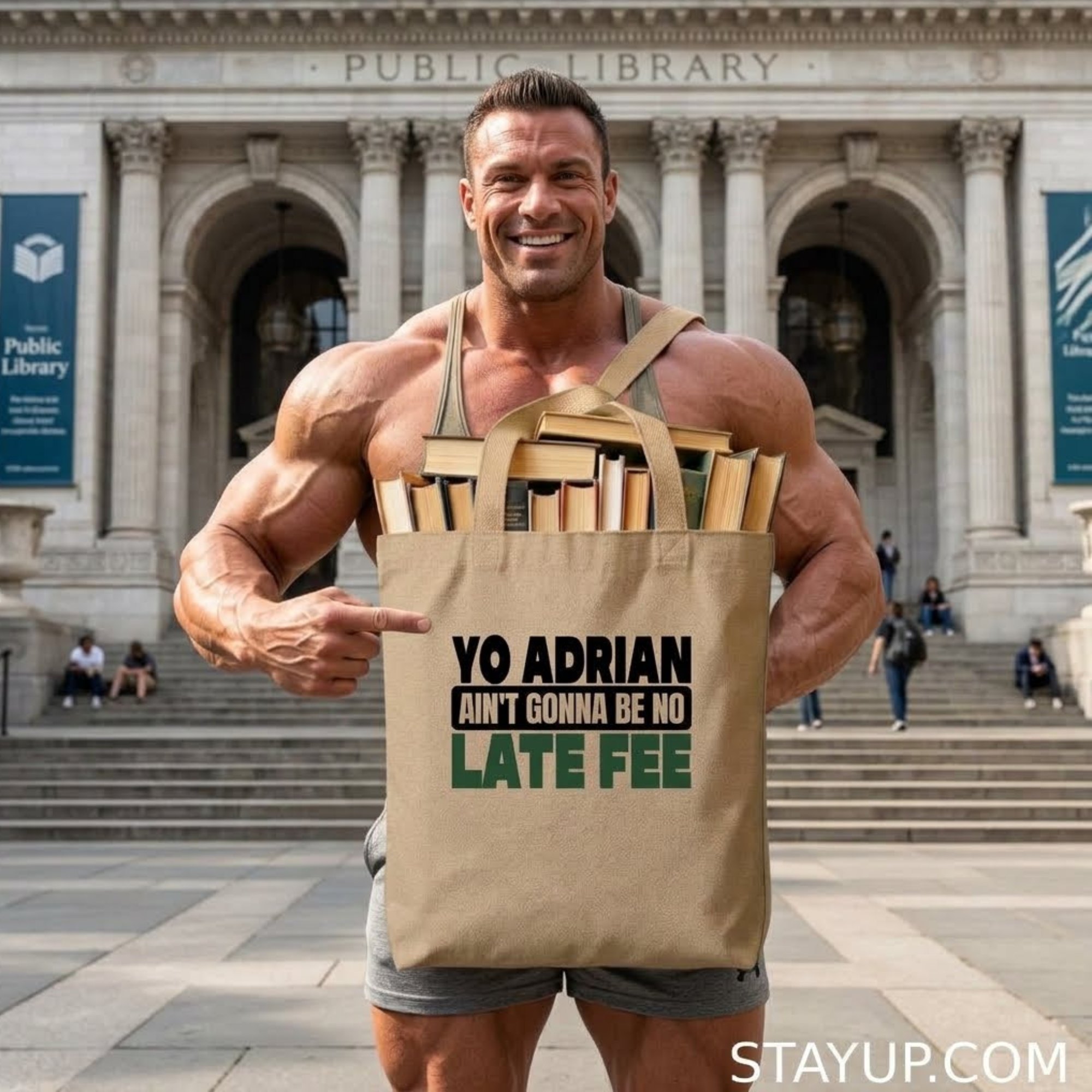Stay Up Clothing Tote Bag with Yo Adrian Aint Gonna Be No Rematch